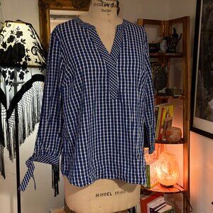 Crown & Ivy Gingham Print Blouse